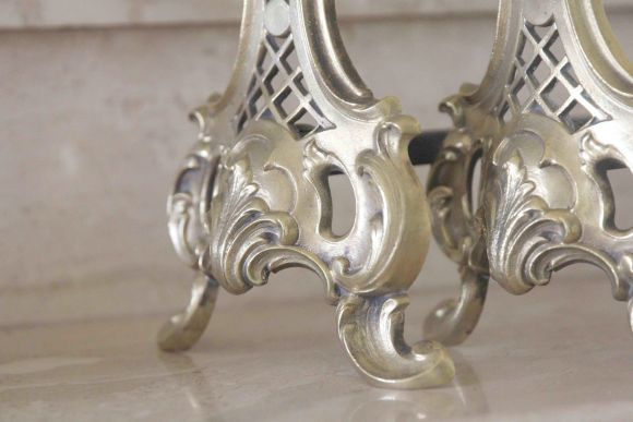 Ажурные бронзовые таганы для камина