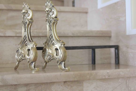 Ажурные бронзовые таганы для камина