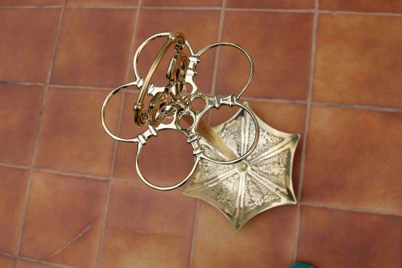 Антикварная зонтница в стиле ар-деко, латунь