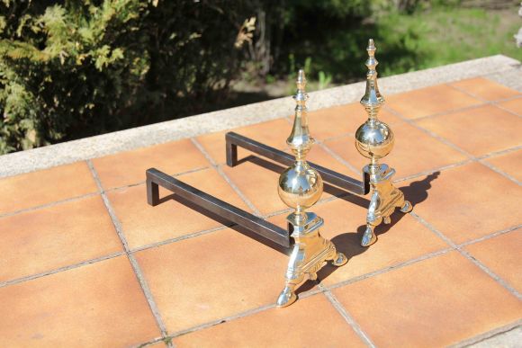 Великолепные старинные таганы для камина. Европа. Начало 20 века