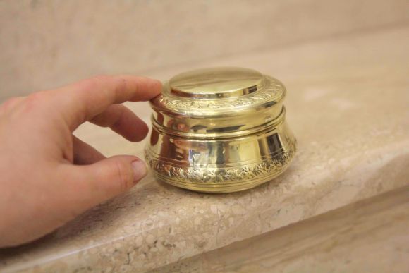 Латунная полированная шкатулка в идеальном состоянии