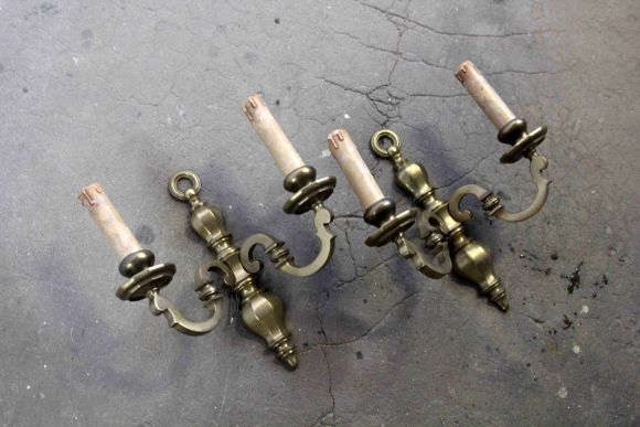 Настенная массивная пара бра в патине