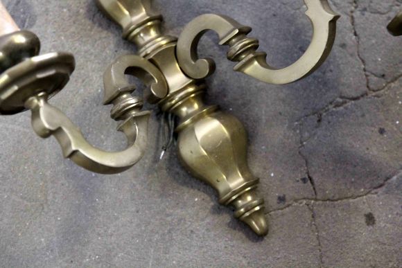 Настенная массивная пара бра в патине