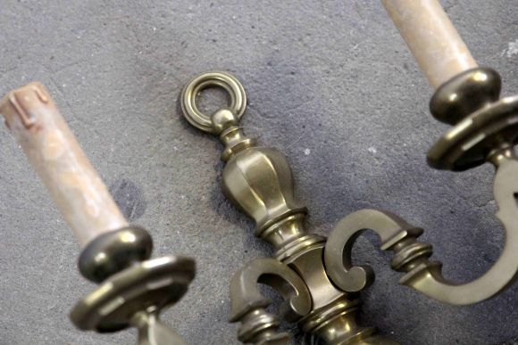 Настенная массивная пара бра в патине