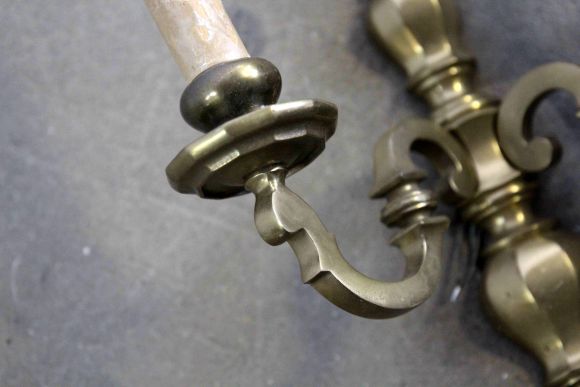 Настенная массивная пара бра в патине