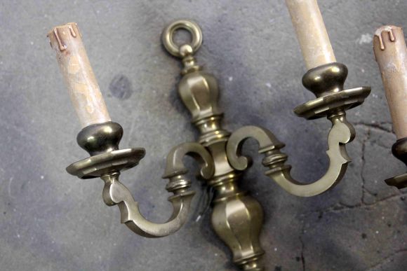 Настенная массивная пара бра в патине