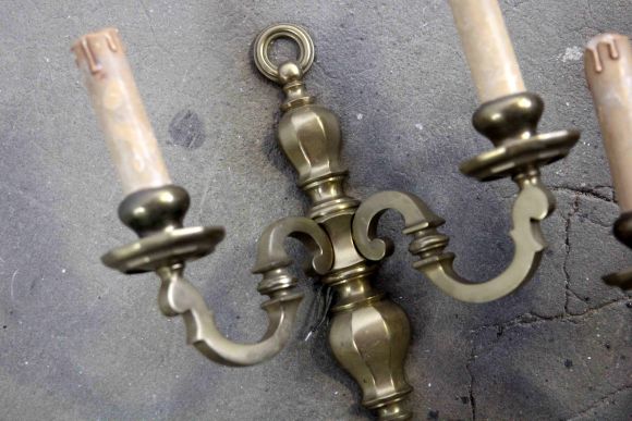 Настенная массивная пара бра в патине