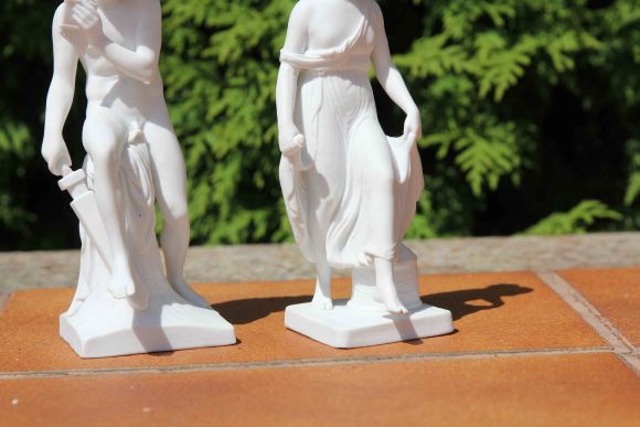 Антикварная статуэтка из бисквитного фарфора "Бог Гермес" и "Богиня плодородия". Копенгаген, Дания.