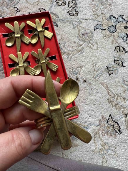 Винтажные латунные колечки для салфеток