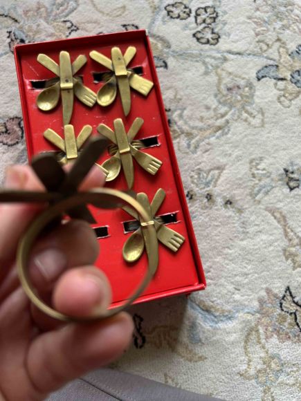 Винтажные латунные колечки для салфеток