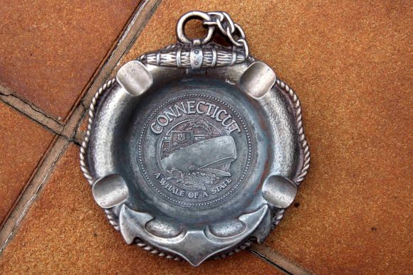 Американская оловянная пепельница "CONNECTICUT"