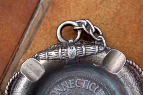 Американская оловянная пепельница "CONNECTICUT"