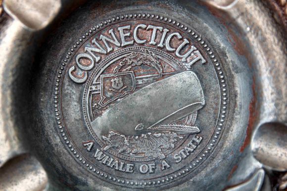 Американская оловянная пепельница "CONNECTICUT"