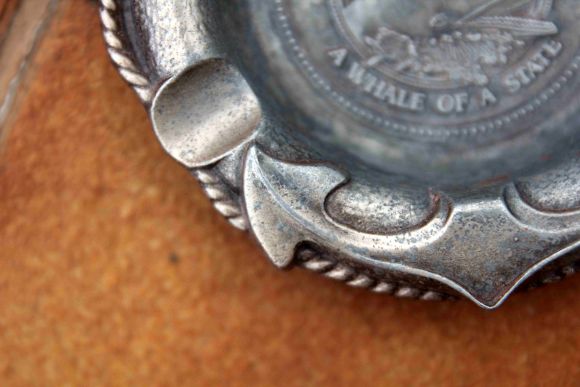 Американская оловянная пепельница "CONNECTICUT"