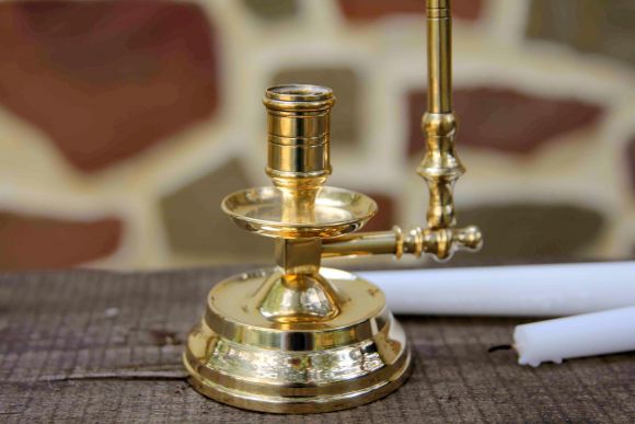 Старинный подвесной подсвечник с кольцом