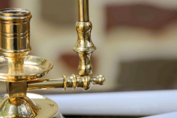 Старинный подвесной подсвечник с кольцом