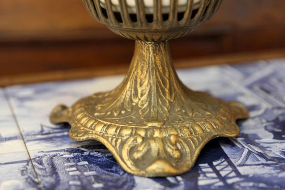 Старинная керосиновая лампа С интересным стеклом!