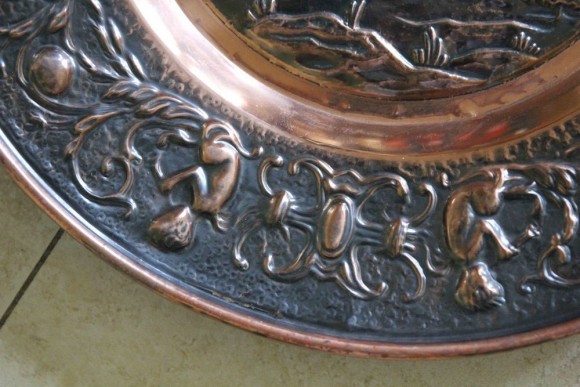 Антикварное настенное панно ЛОСЬ - охотничья тематика