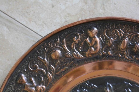 Антикварное настенное панно ЛОСЬ - охотничья тематика