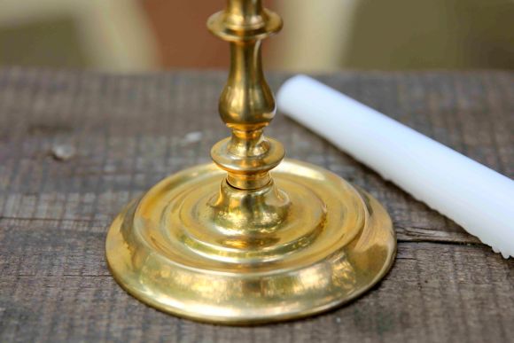 Латунный тяжелый подсвечник из Европы