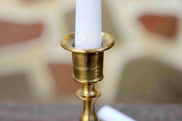 Латунный тяжелый подсвечник из Европы