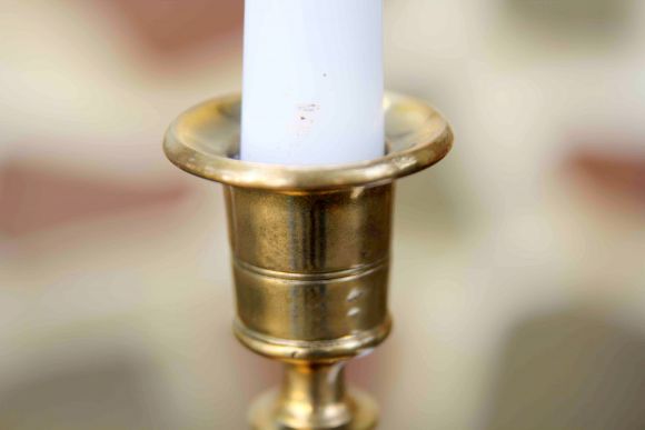 Латунный тяжелый подсвечник из Европы