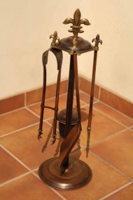 Каминный набор с царской лилией. Медь. Патина. Идеальное состояние