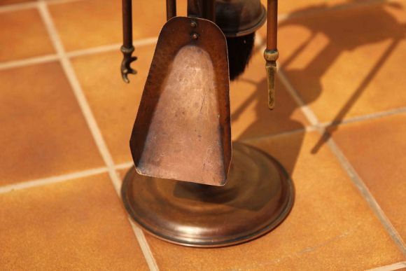 Каминный набор с царской лилией. Медь. Патина. Идеальное состояние Каминный набор с царской лилией. Медь. Патина. Идеальное состояние