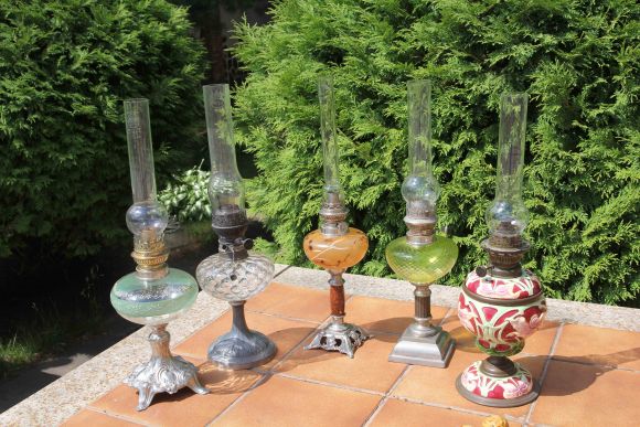 Антикварная керосиновая лампа. Европа. Начало 20 века