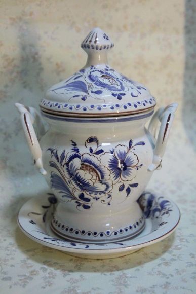 Антикварная вазочка ручная роспись. Португалия. Начало 20 века