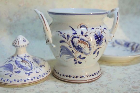 Антикварная вазочка ручная роспись. Португалия. Начало 20 века