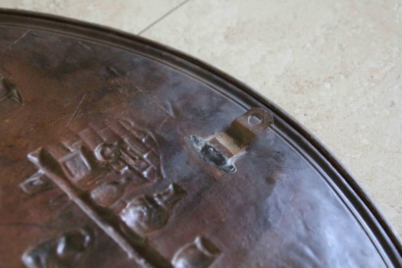 Старинное медное настенное панно СЕМЕЙНАЯ ПАРА