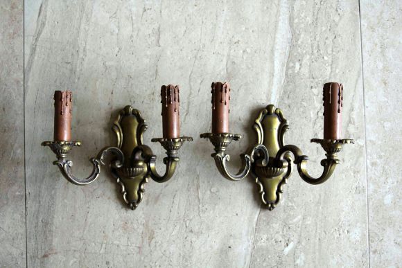 Парные бра из бронзы в патине