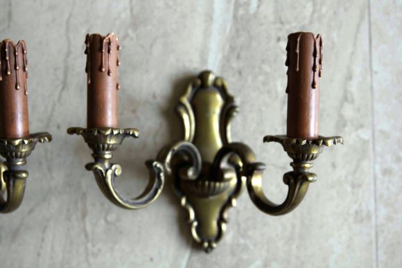 Парные бра из бронзы в патине