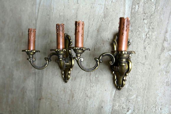 Парные бра из бронзы в патине