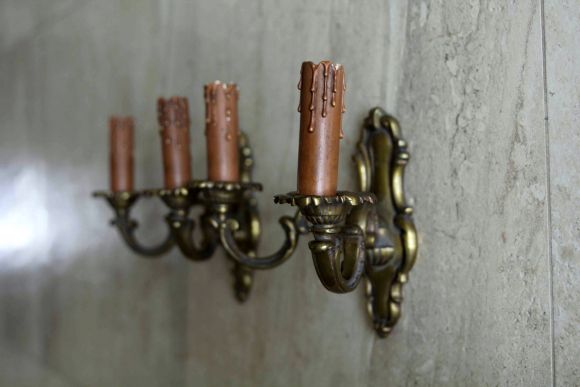 Парные бра из бронзы в патине