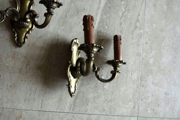 Парные бра из бронзы в патине