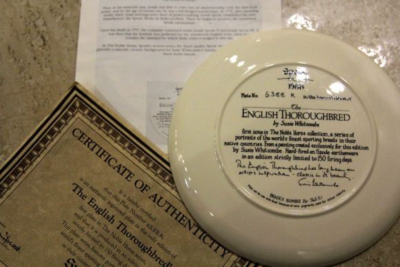 Коллекционная тарелка "Английская чистокровная". Европа. Начало 20 века