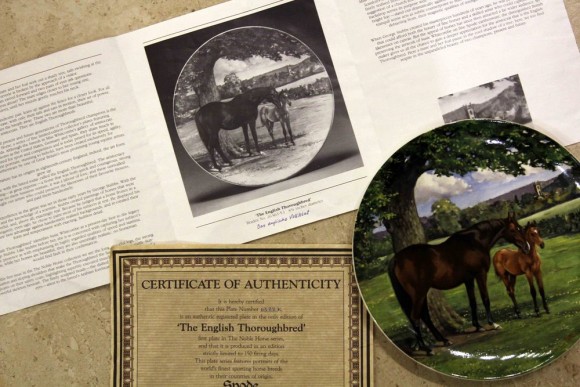 Коллекционная тарелка "Английская чистокровная". Европа. Начало 20 века