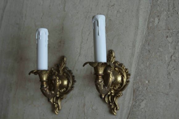 Изящные витиеватые бра в патине 