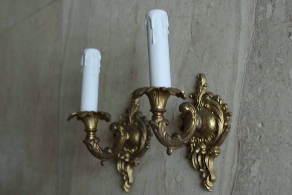 Изящные витиеватые бра в патине 