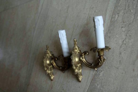 Изящные витиеватые бра в патине 