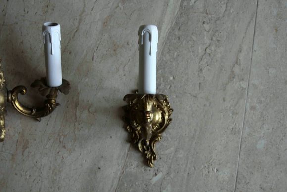 Изящные витиеватые бра в патине 