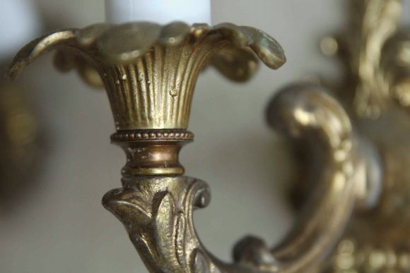 Изящные витиеватые бра в патине 