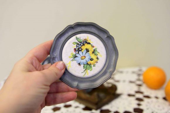 Винтажный набор тарелочек ИЗ ОЛОВА