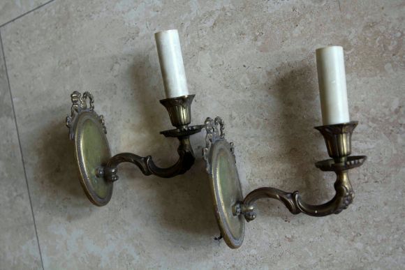 Парные бронзовые бра с бантиком