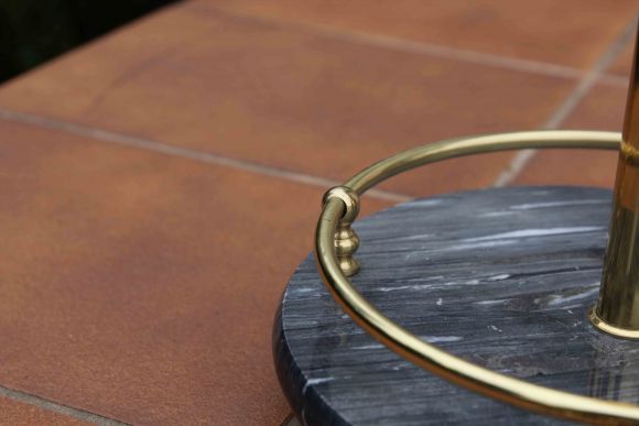 Большой каминный набор из латуни и камня