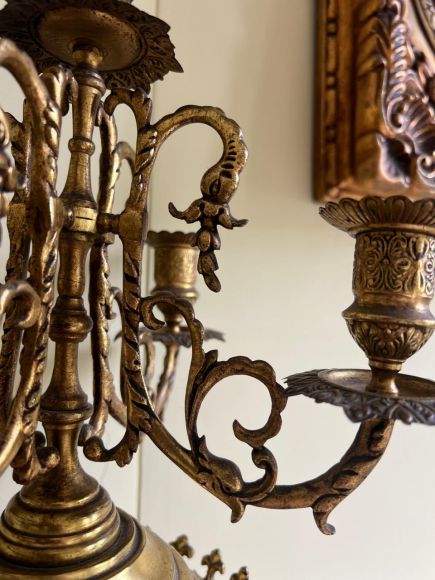 Каминный гарнитур - канделябры и ваза. Антик