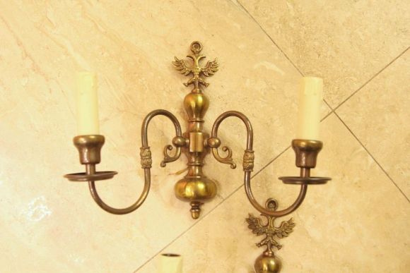 Пара замечательных винтажных бра на 2 свечи