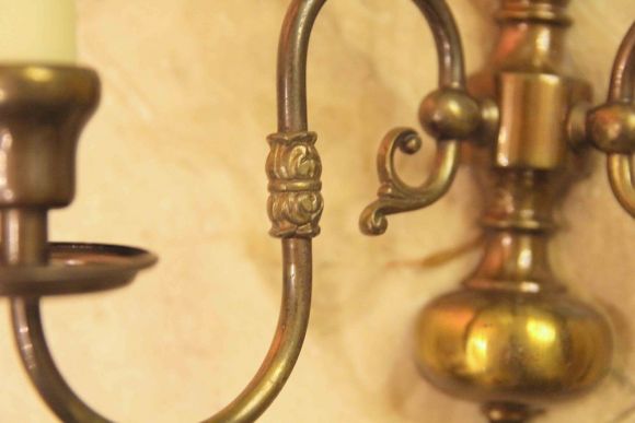 Пара замечательных винтажных бра на 2 свечи